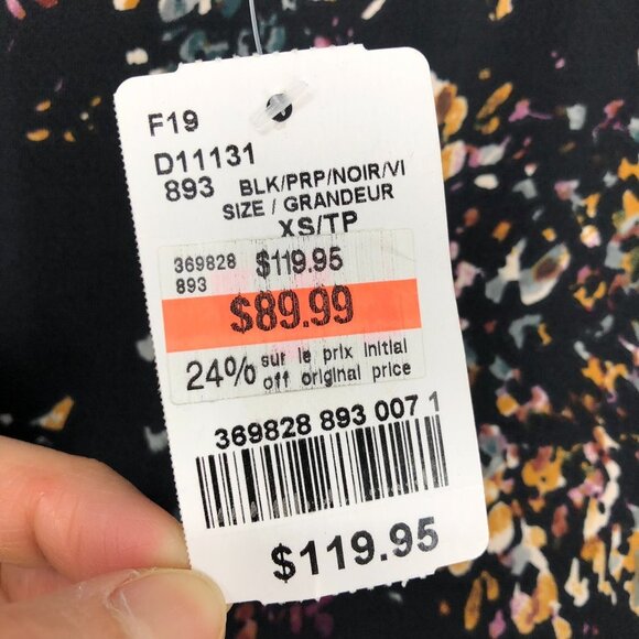 Le Chateau Black floral NWT Boatneck 3/4 sleeve midi dress Size XS - Picture 6 of 16